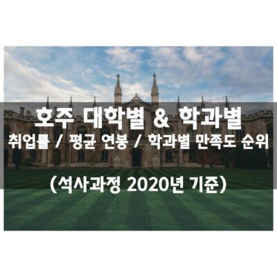 호주 대학별 학과별 순위 (석사 2020년 기준)