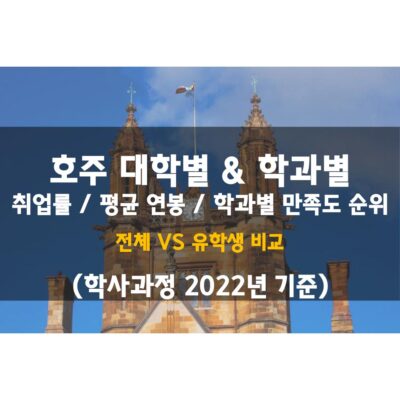 호주 대학별 학과별 순위 (학사 2022년)