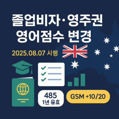 호주 졸업비자 영주권 영어점수