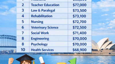 호주 유학 전공별 연봉 분석