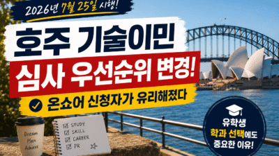 호주 기술이민 MD119 변경: 온쇼어 우선 심사와 유학생 학과 선택 가이드